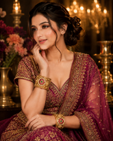 Gold Plated Traditional Floral Kada Bangles