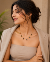 Gold-Plated Multicolor Teardrop Stone Necklace