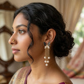 Butterfly Pearl Tassel Earrings | Elegant Gold Statement Jewellery