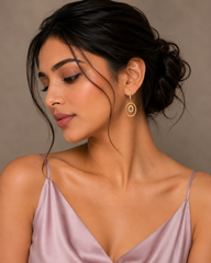 Floral Rose Gold Plated Cubic Zirconia Diamond Statement Earrings