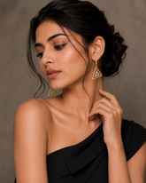 Luxury Rose Gold-Plated Floral Cubic Zirconia Diamond Drop Earrings