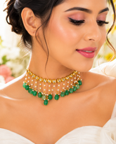 Elegant Gold-Plated Kundan Choker Necklace