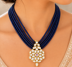 Traditional Kundan Pearl Multi-Layer Beaded Necklace Set
