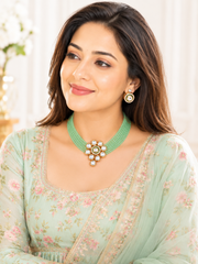 Gold-Toned Kundan Jewellery Necklace Set