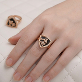 Luxury Gold Plated Adjustable Statement Ring