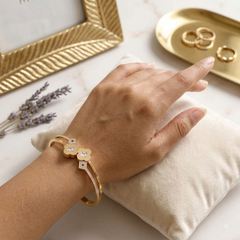 Elegant Four Leaf Clover Rose Gold Bracelet