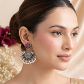 Traditional German Silver Style Bohemian Statement Dangler Earrings