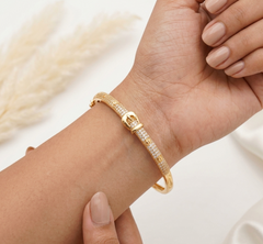 Rose Gold Plated Foldable Openable Belt Style Bracelet