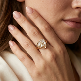 Gold Plated Adjustable Designer Statement Ring