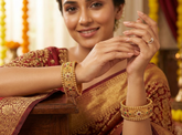 Antique Gold-Plated Floral Temple Bangles