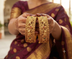Antique Gold Temple Bangles