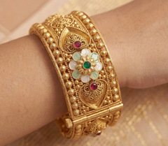24k Gold Plated Traditional Floral Meenakari Bangles