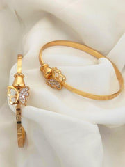Gold Plated Butterfly Adjustable Kada Bracelet