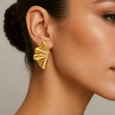 Gold Butterfly Wing Stud Earrings | Sculptural Statement Earrings