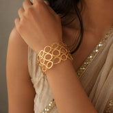 Gold Open Circle Cuff Bracelet | Bold Statement Armlet