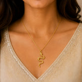Snake Pendant Necklace | Bold Serpent Charm Necklace
