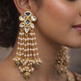 Pearl & Stone Dangler Earrings | Elegant Traditional Jewellery