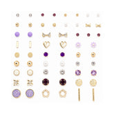 Pastel Stud Earring Set | Trendy Gold Tone Jewellery
