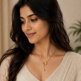Gold Bow Heart Pendant Necklace | Cute Minimal Charm Jewellery