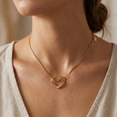Gold Open Heart Pendant Necklace | Minimal Romantic Jewellery