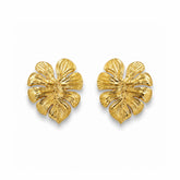Gold Tropical Leaf Statement Earrings | Bold Modern Fashion Earrings