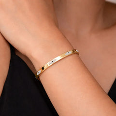 Gold Bracelet with Diamond Accents | Elegant Fashion Jewellery