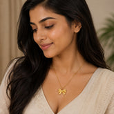 Gold Bow Pendant Necklace | Elegant Feminine Charm Jewellery