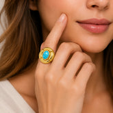 Gold Spiral Statement Ring | Elegant Swirl Design Jewellery