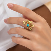Gold Spiral Statement Ring | Bold Modern Jewellery