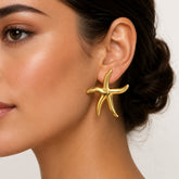 Gold Starfish Stud Earrings | Ocean-Inspired Statement Earrings