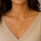 Gold Bow Pendant Necklace | Chic Ribbon-Inspired Jewellery