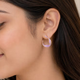 Lavender Twist Hoop Earrings | Contemporary Enamel Jewellery
