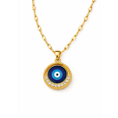 Evil Eye Pendant Necklace | Gold Necklace with Protective Charm