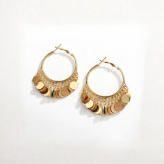 Golden Charm Hoop Earrings | Elegant Statement Jewellery