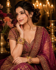 Gold Plated Traditional Floral Kada Bangles