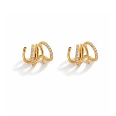 Twisted Crystal Ear Cuff Earrings | Modern Gold Statement Jewellery