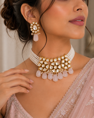 Traditional Kundan Pearl Necklace Set