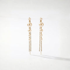 Pearl Cascade Tassel Earrings | Elegant Gold Statement Jewellery