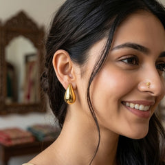 Sculpted Teardrop Earrings | Minimalist Gold Jewellery