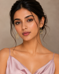 Floral Rose Gold Plated Cubic Zirconia Diamond Statement Earrings