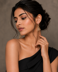 Luxury Rose Gold-Plated Floral Cubic Zirconia Diamond Drop Earrings
