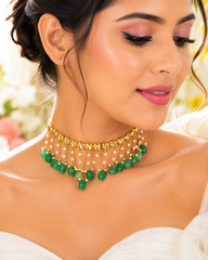 Elegant Gold-Plated Kundan Choker Necklace