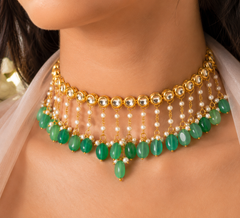 Elegant Gold-Plated Kundan Choker Necklace