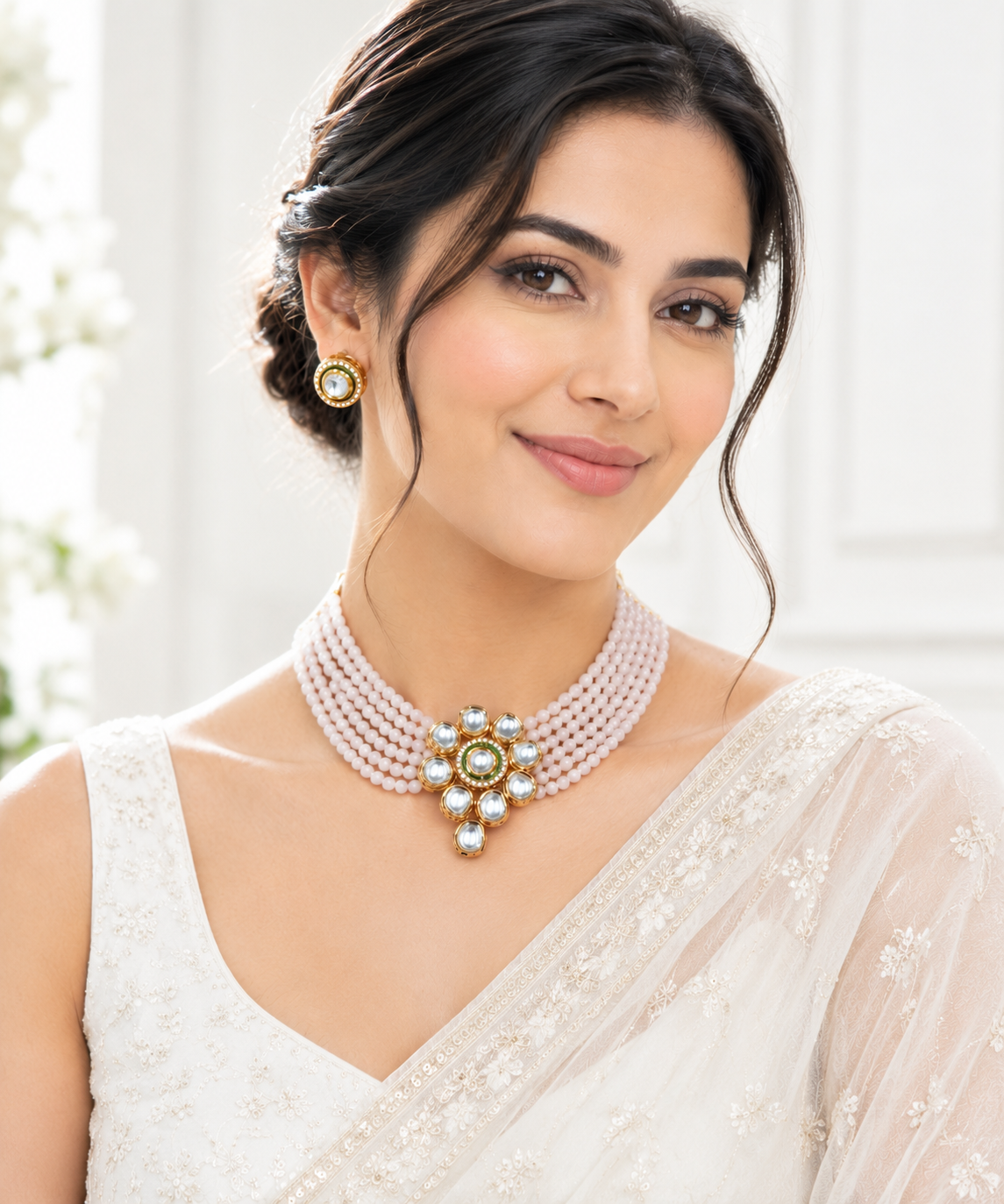Gold-Toned Kundan Choker Jewellery Set