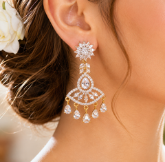 Elegant American Diamond Chandelier Earrings