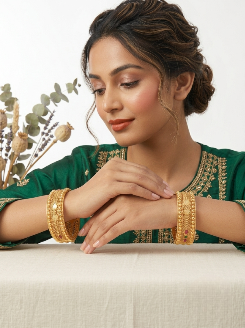 Elegant Gold-Plated Traditional Bangle
