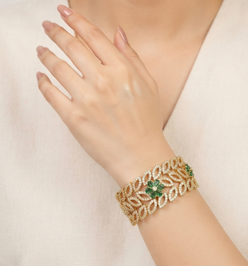 Women's Luxury Gold Plated Marquise Crystal Bracelet