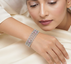 Designer Floral Marquise Cubic Zirconia Bracelet
