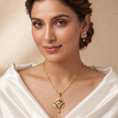 Leaf Shape Pendant Necklace Set