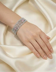 Designer Floral Marquise Cubic Zirconia Bracelet
